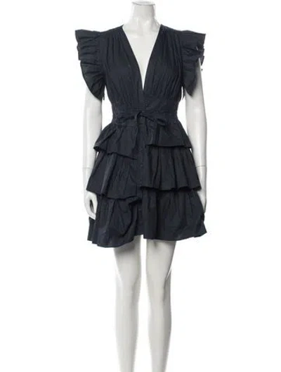 Pre-owned Ulla Johnson V-neck Mini Dress In Blue