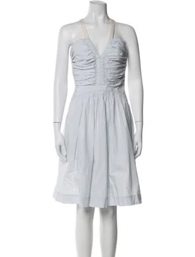 Pre-owned Ulla Johnson V-neck Mini Dress In Blue