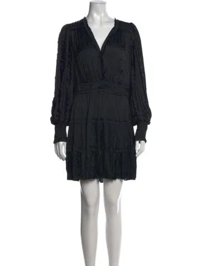 Pre-owned Ulla Johnson V-neck Mini Dress In Blue