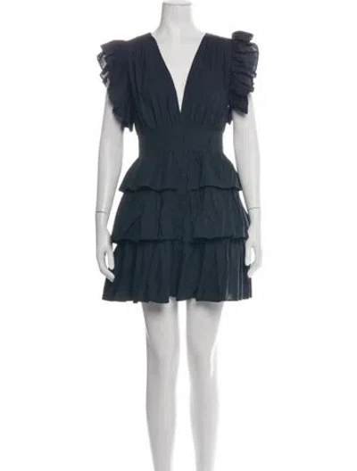 Pre-owned Ulla Johnson V-neck Mini Dress In Blue