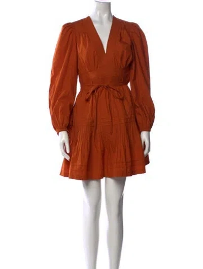 Pre-owned Ulla Johnson V-neck Mini Dress In Brown