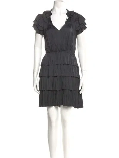Pre-owned Ulla Johnson V-neck Mini Dress In Gray