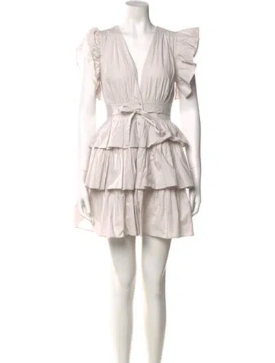 Pre-owned Ulla Johnson V-neck Mini Dress In Gray