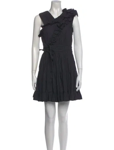 Pre-owned Ulla Johnson V-neck Mini Dress In Gray