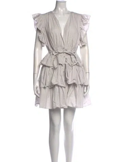 Pre-owned Ulla Johnson V-neck Mini Dress In Gray