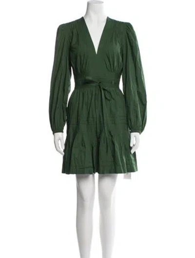Pre-owned Ulla Johnson V-neck Mini Dress In Green