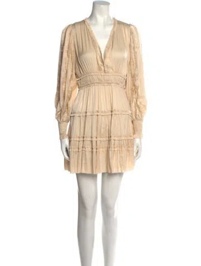 Pre-owned Ulla Johnson V-neck Mini Dress In Neutral