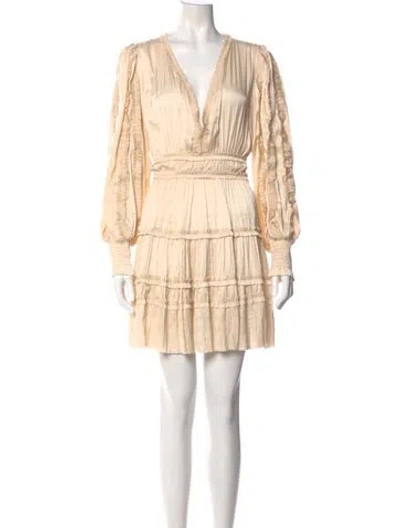 Pre-owned Ulla Johnson V-neck Mini Dress In Neutral