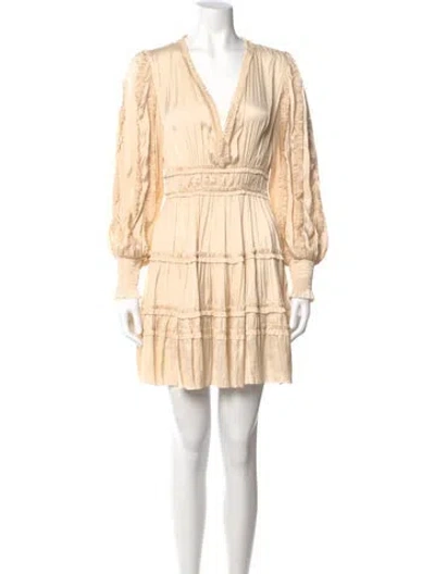 Pre-owned Ulla Johnson V-neck Mini Dress In Neutral