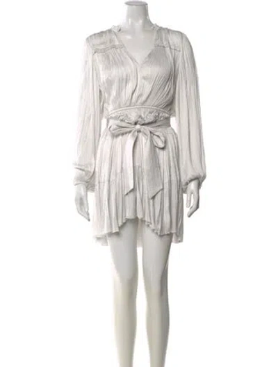 Pre-owned Ulla Johnson V-neck Mini Dress In Neutral