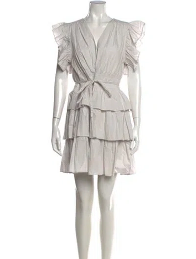 Pre-owned Ulla Johnson V-neck Mini Dress In Neutral