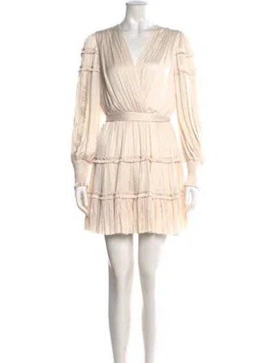 Pre-owned Ulla Johnson V-neck Mini Dress In Neutral