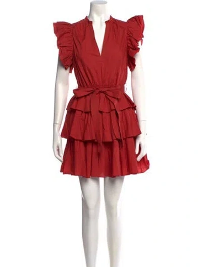 Pre-owned Ulla Johnson V-neck Mini Dress In Orange