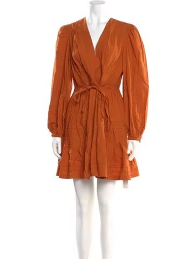 Pre-owned Ulla Johnson V-neck Mini Dress In Orange