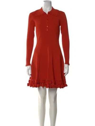 Pre-owned Ulla Johnson V-neck Mini Dress In Orange