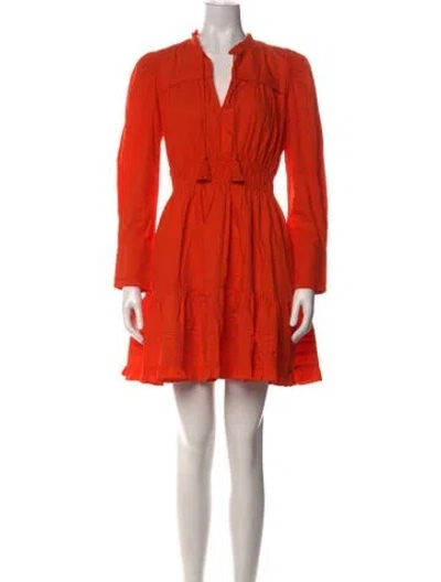 Pre-owned Ulla Johnson V-neck Mini Dress In Orange