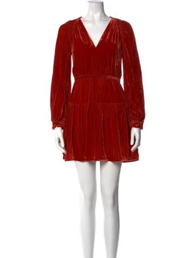 Pre-owned Ulla Johnson V-neck Mini Dress In Orange