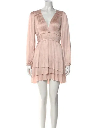 Pre-owned Ulla Johnson V-neck Mini Dress In Pink