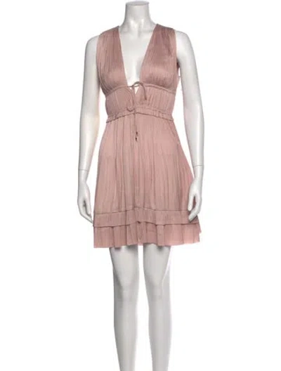 Pre-owned Ulla Johnson V-neck Mini Dress In Pink
