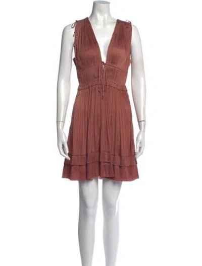 Pre-owned Ulla Johnson V-neck Mini Dress In Pink
