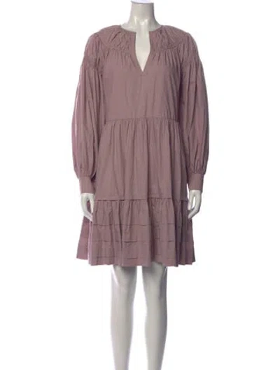 Pre-owned Ulla Johnson V-neck Mini Dress In Purple
