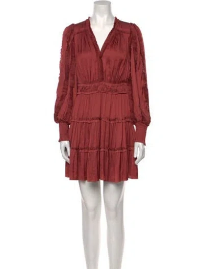 Pre-owned Ulla Johnson V-neck Mini Dress In Red
