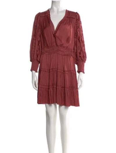 Pre-owned Ulla Johnson V-neck Mini Dress In Red