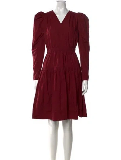Pre-owned Ulla Johnson V-neck Mini Dress In Red