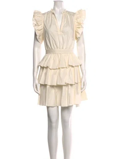 Pre-owned Ulla Johnson V-neck Mini Dress W/ Tags In White