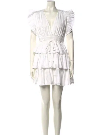 Pre-owned Ulla Johnson V-neck Mini Dress In White