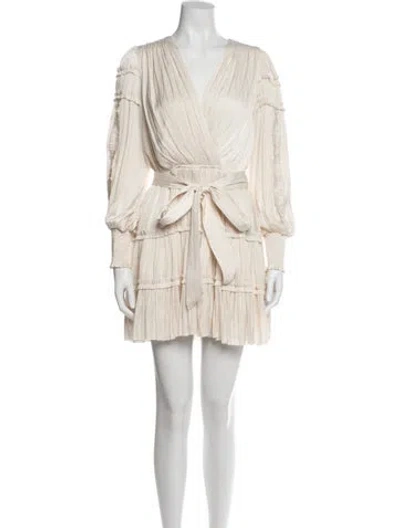 Pre-owned Ulla Johnson V-neck Mini Dress In White