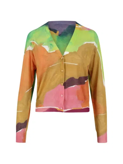 Ulla Johnson V-neck Print Cardigan In Multi