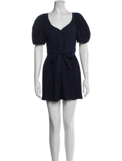 Pre-owned Ulla Johnson V-neck Romper In Blue
