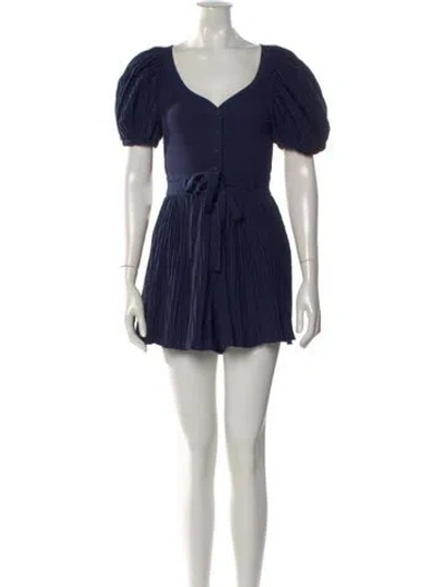 Pre-owned Ulla Johnson V-neck Romper In Blue