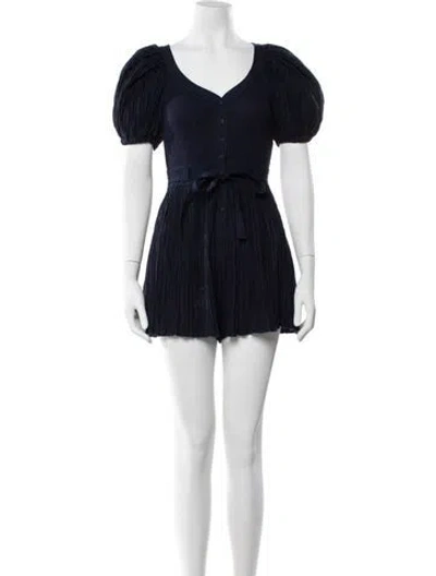 Pre-owned Ulla Johnson V-neck Romper In Blue