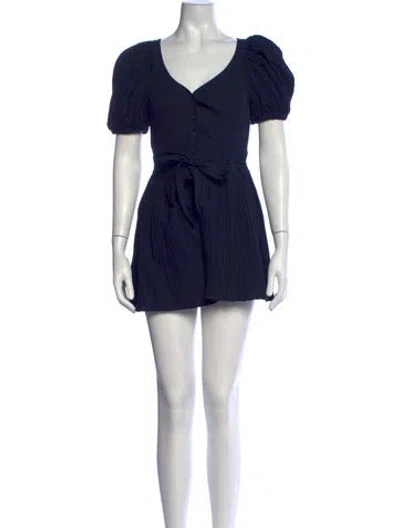 Pre-owned Ulla Johnson V-neck Romper In Blue