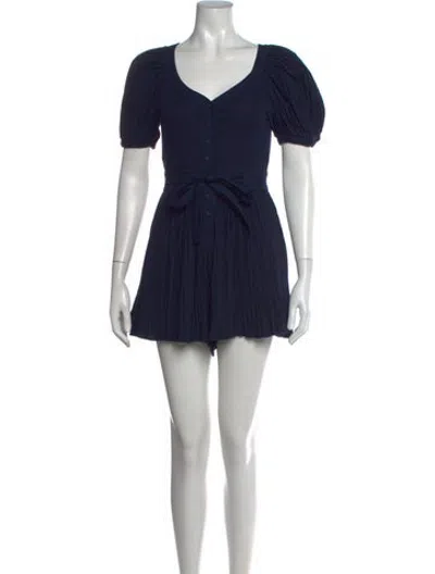 Pre-owned Ulla Johnson V-neck Romper In Blue