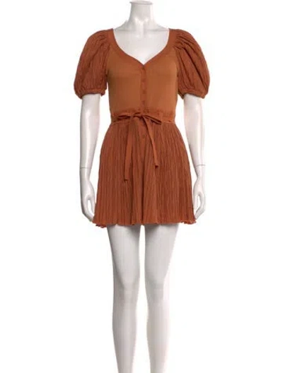 Pre-owned Ulla Johnson V-neck Romper In Neutral