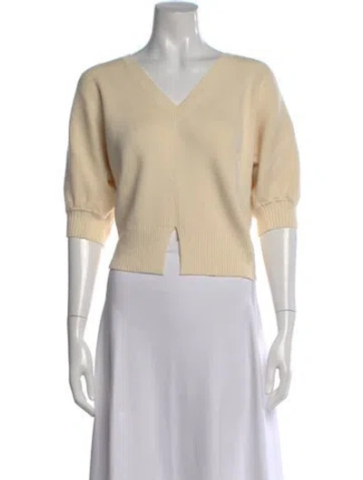 Pre-owned Ulla Johnson V-neck Short Sleeve Top In Neutral
