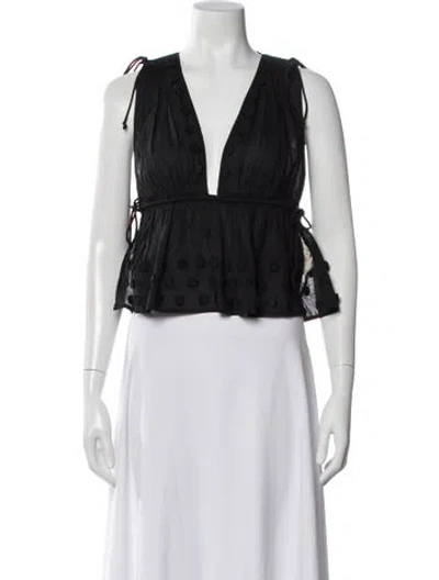 Pre-owned Ulla Johnson V-neck Sleeveless Blouse In Blue