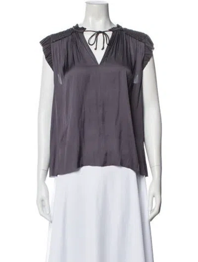 Pre-owned Ulla Johnson V-neck Sleeveless Blouse In Gray