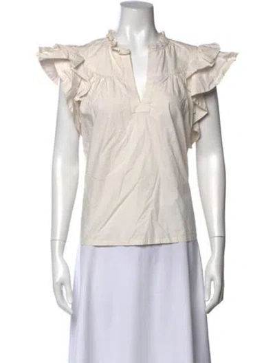 Pre-owned Ulla Johnson V-neck Sleeveless Blouse In Neutral