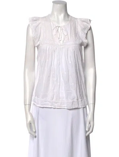 Pre-owned Ulla Johnson V-neck Sleeveless Blouse In Neutral
