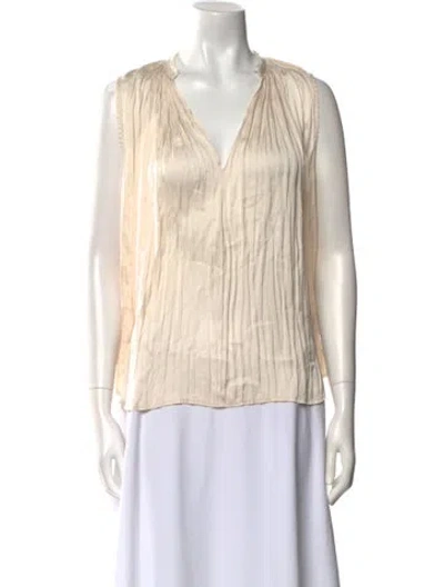 Pre-owned Ulla Johnson V-neck Sleeveless Blouse In Neutral