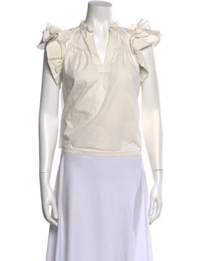 Pre-owned Ulla Johnson V-neck Sleeveless Blouse In Neutral