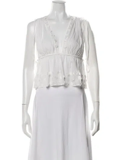 Pre-owned Ulla Johnson V-neck Sleeveless Blouse In Neutral