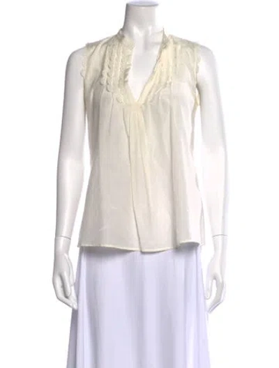 Pre-owned Ulla Johnson V-neck Sleeveless Blouse In Neutral