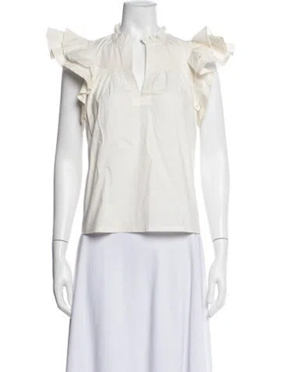 Pre-owned Ulla Johnson V-neck Sleeveless Blouse In Neutrals