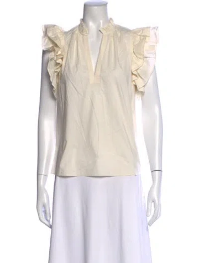 Pre-owned Ulla Johnson V-neck Sleeveless Blouse In Neutrals