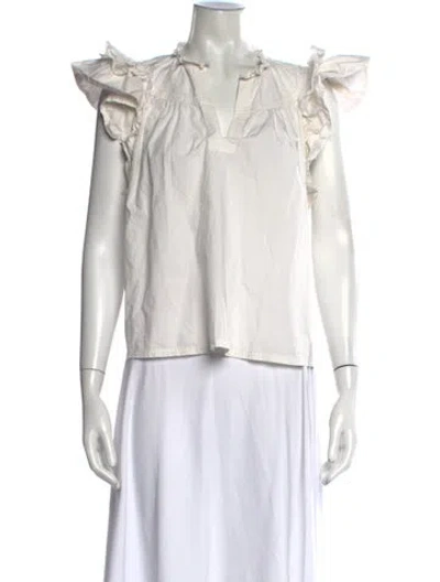 Pre-owned Ulla Johnson V-neck Sleeveless Blouse In Neutrals